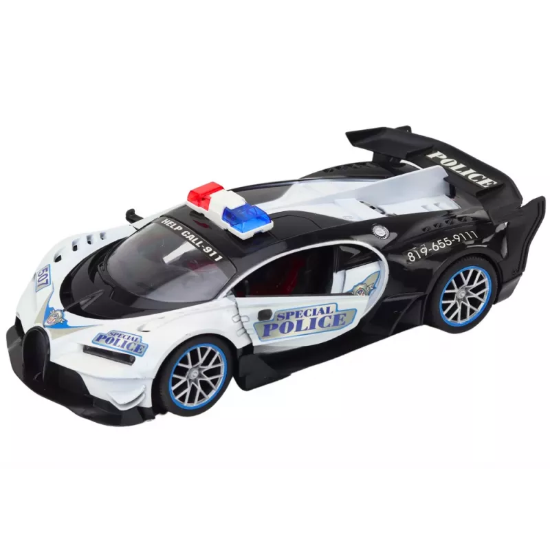 LEAN TOYS Zdalnie Sterowany Samochód Policyjny RC w Skali 1:12 Biały