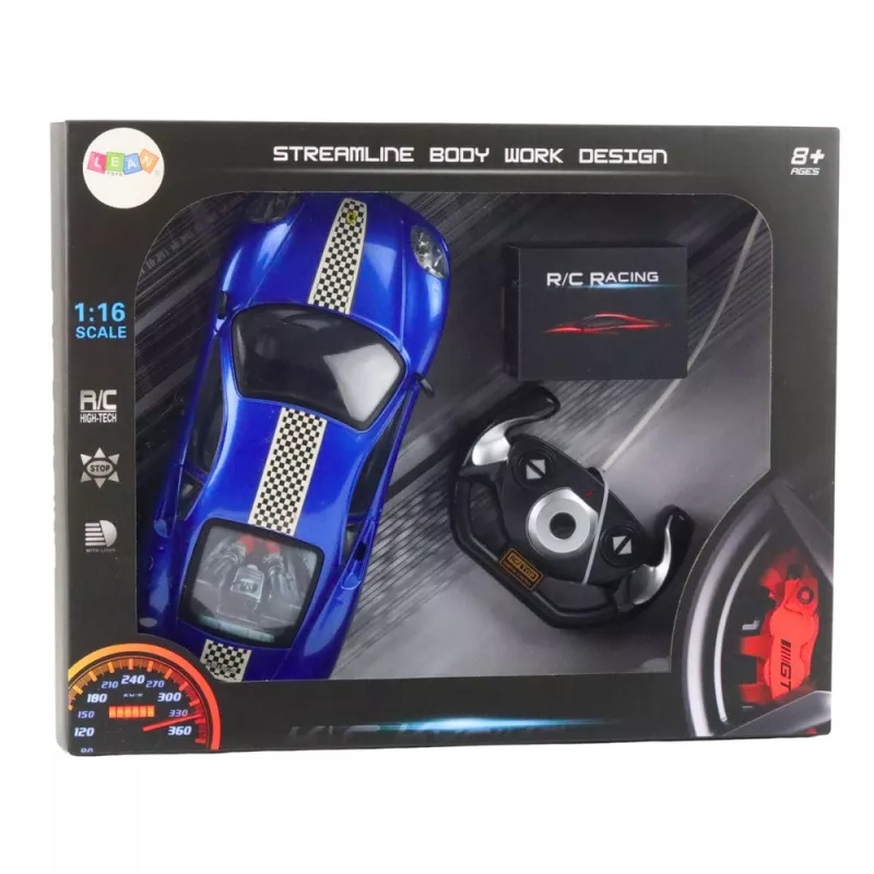 LEAN TOYS Zdalnie Sterowany Samochód Sportowy RC z Światłami Niebieski 1:16