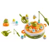 LEAN TOYS Gra Wędki Dinozaury Akcesoria Drewniane Zielony