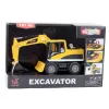 LEAN TOYS Koparko-ładowarka Budowlana z Obręczowym Wiadrem, Kabiną, Światłami i Dźwiękami