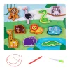 LEAN TOYS Drewniane Puzzle Magnesy Przeciąganie Zwierząt
