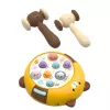 LEAN TOYS Whack-A-Mole Gra Zręcznościowa Dwa Młotki Kotek Żółty Brązowy