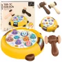LEAN TOYS Whack-A-Mole Gra Zręcznościowa Dwa Młotki Kotek Żółty Brązowy