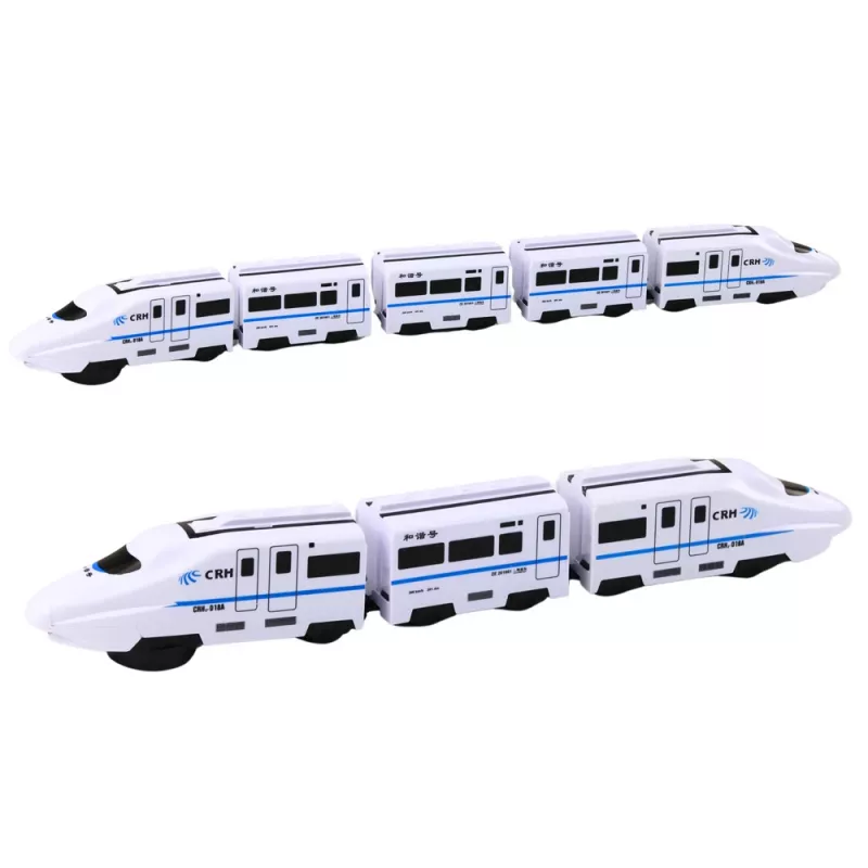 LEAN TOYS Interaktywny zestaw pociągów z dźwiękami i światłami, biały, 62 cm