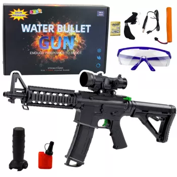 LEAN TOYS Karabin Szturmowy na Kulki Wodne Hydrożelowe Celownik Okulary Czarny 86cm
