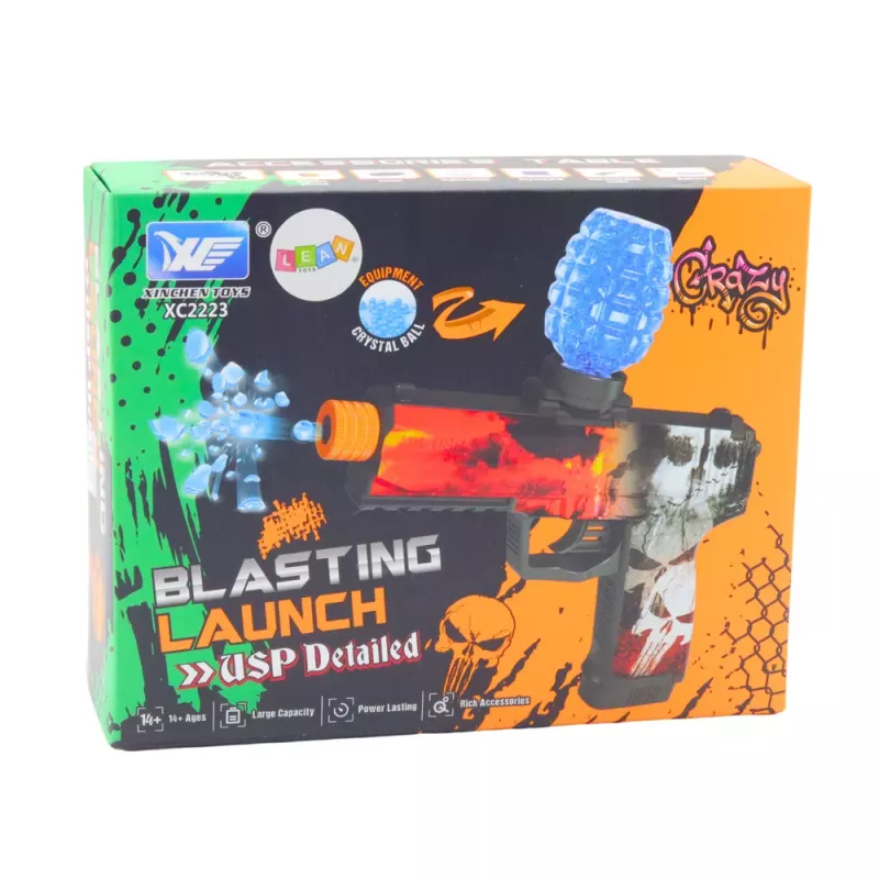 LEAN TOYS Automatyczny Pistolet na Wodne Kulki Żelowe Skull