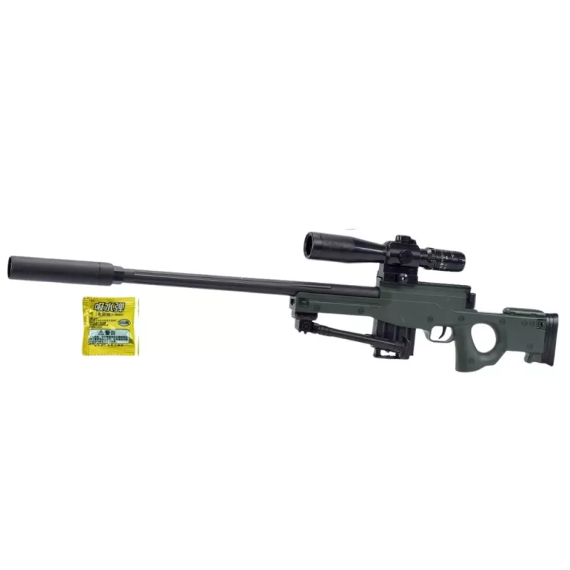 LEAN TOYS Replika Karabinu Snajperskiego AWM z Podstawką, Kulki Żelowe na Wodę, 80 cm