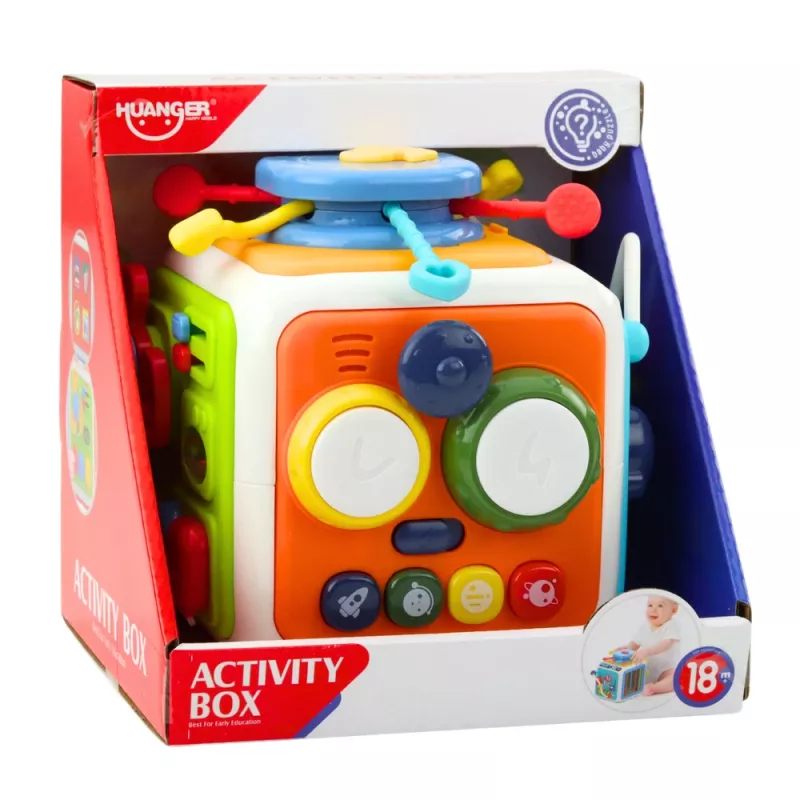 LEAN TOYS Interaktywna Kostka Sortująca Edukacyjna Sensoryczna Dźwięki Kolorowa