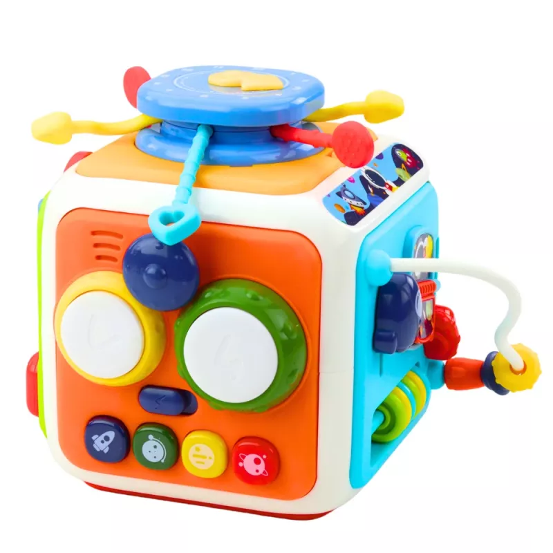 LEAN TOYS Interaktywna Kostka Sortująca Edukacyjna Sensoryczna Dźwięki Kolorowa