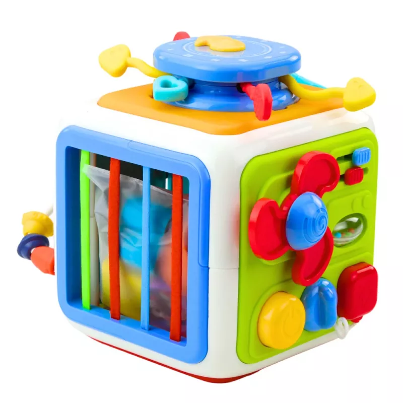 LEAN TOYS Interaktywna Kostka Sortująca Edukacyjna Sensoryczna Dźwięki Kolorowa