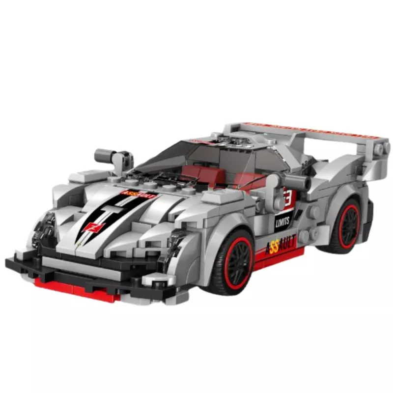LEAN TOYS Klocki Konstrukcyjne Samochód Sportowy Robot 2w1 Szary 363 szt.