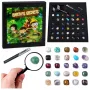 LEAN TOYS Zestaw Kamieni Mineralnych Naturalnych Kryształów z Lupą i Długopisem 43 szt.