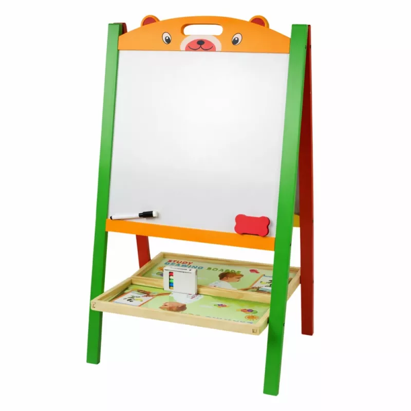 LEAN TOYS Dwustronna Magnetyczna Tablica Edukacyjna Kredowa 2 w 1 z Markerami, Literami, Cyframi