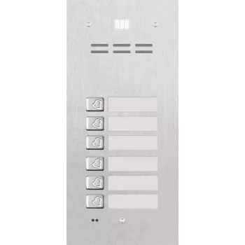 ACO FAM-P-6NPACC Panel podtynkowy na 6 mieszkań z czytnikiem zbliżeniowym RFID, srebrny