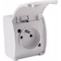 VIPLAST KOALA Pojedyncze gniazdo natynkowe z bolcem i klapką, biały, IP44 161-01