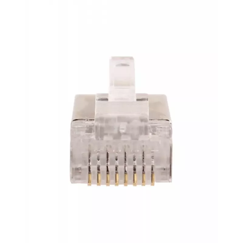GETFORT RJ45 Cat.6 Shielded Connector 8P8C (100 szt.) - Pozłacany, przezroczysty