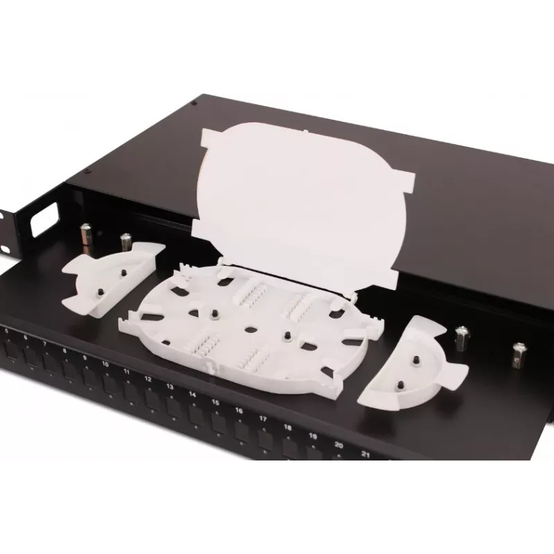 GETFORT GF-FO01-SX 1U 19-Inch 24xSC Simplex Fiber Optic Patch Panel z Tacą Splajsową