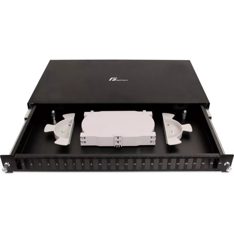 GETFORT GF-FO02-DX 1U 19 Cali 24xSC Duplex Światłowodowa Panel Krosowy z Wysuwanymi Tacami