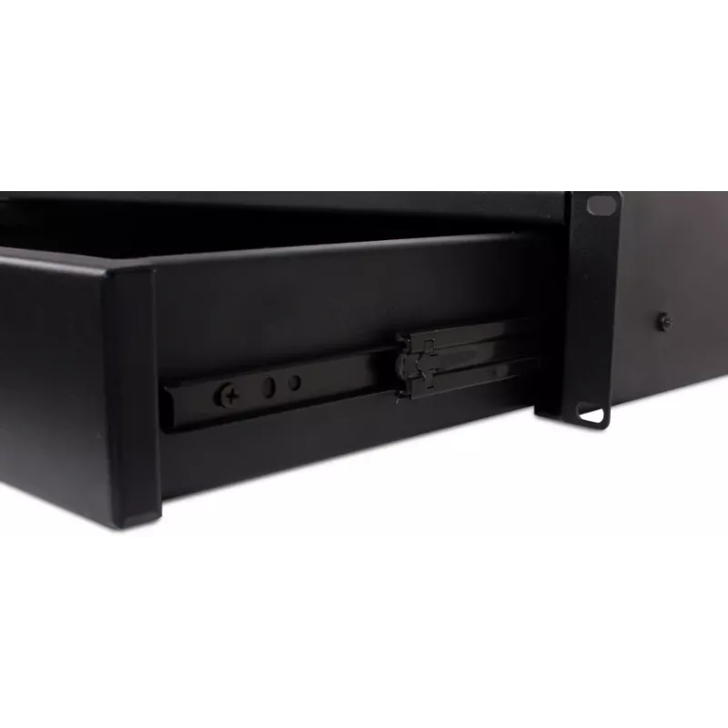 GETFORT GF-2U-drawer 2U Rack Drawer - 19-calowy stalowy, czarny, zamykany, nośność 25 kg