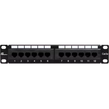 Getfort PGF-5EUTP12-B4 12-Port Cat5e UTP Patch Panel 10 inch 1U Black