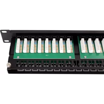 GETFORT PGF-5EUTP48-B9 Panel Krosowy UTP Cat.5e 48 Portów 2U 19 inch Rackmount Czarny