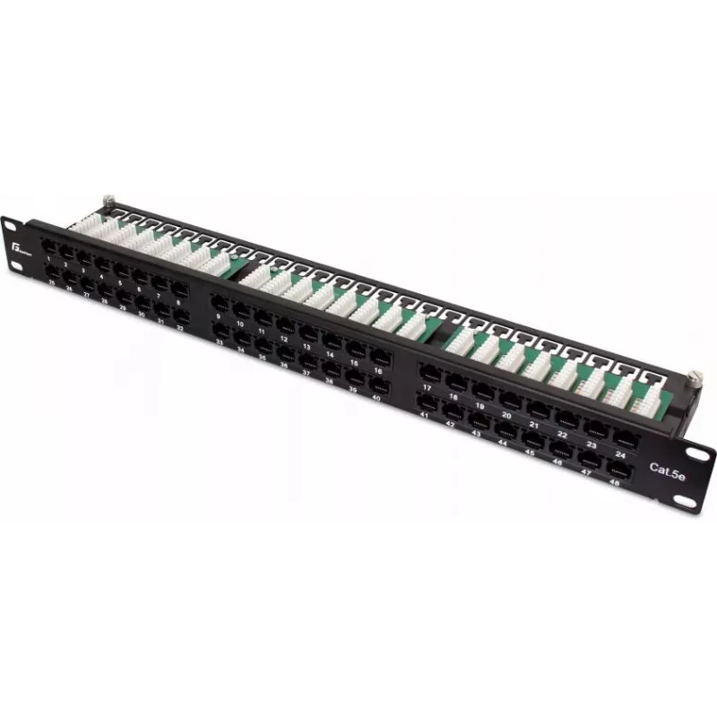GETFORT PGF-5EUTP48-B9 Panel Krosowy UTP Cat.5e 48 Portów 2U 19 inch Rackmount Czarny