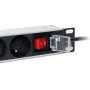 Getfort LGF-03 10-calowa 1U listwa zasilająca do szafy z 3 gniazdami Schuko, kabel 1,8 m, 10 A, 2500 W, srebrny