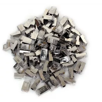 GETFORT RJ45 Cat.6 Ekranowany łącznik przelotowy 8P8C 100 szt. przezroczysty