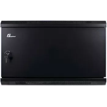 GETFORT 19 inch CALI 6U 600x450 Szafa Rack naścienna z drzwiami stalowymi - Czarny (RAL 9004)