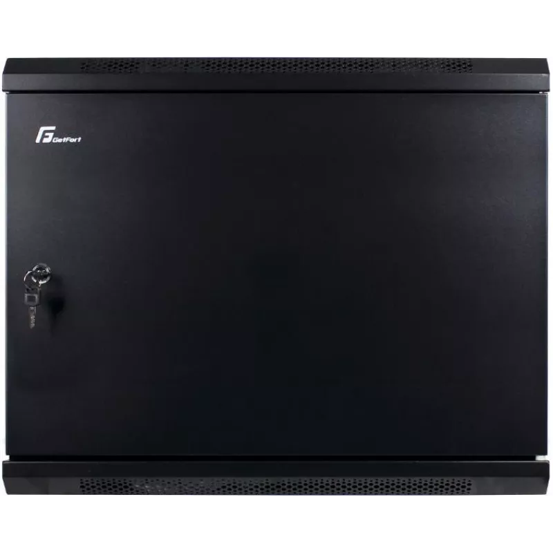 GETFORT CALI 9U 600x600 Szafa Rack naścienna z drzwiami pełnymi stalowymi - Czarny