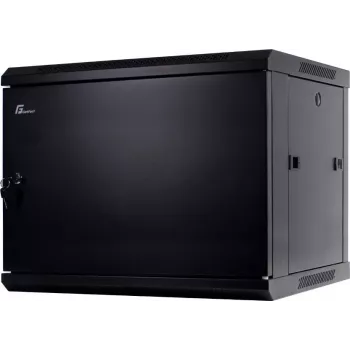 GETFORT CALI 9U 600x600 Szafa Rack naścienna z drzwiami pełnymi stalowymi - Czarny