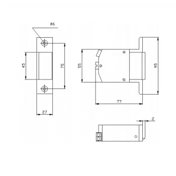 ELEKTRA-PLUS R1-12.10 Szeroki Zamek Elektryczny 12V AC/DC 3000N