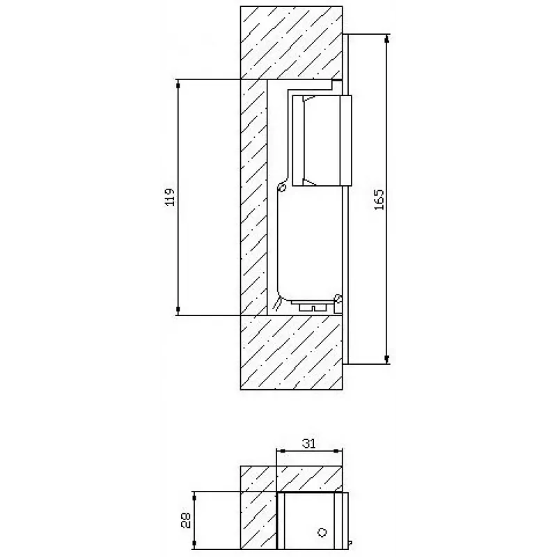 ELEKTRA-PLUS R2 Narrow Left Electric Door Strike, Fail-Secure, 10-24V AC/DC, 3000N Holding Force