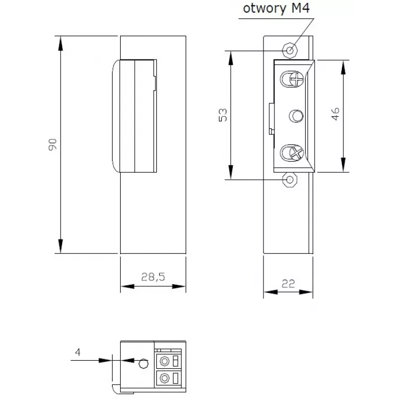 ELEKTRA-PLUS Electric Strike R3 Right-Handed Fail-Secure 12V AC/DC 3000N
