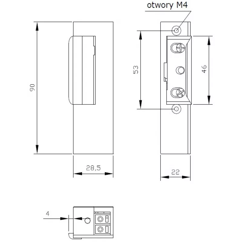 ELEKTRA-PLUS R3 Zamek elektryczny prawy z mechanizmem blokującym