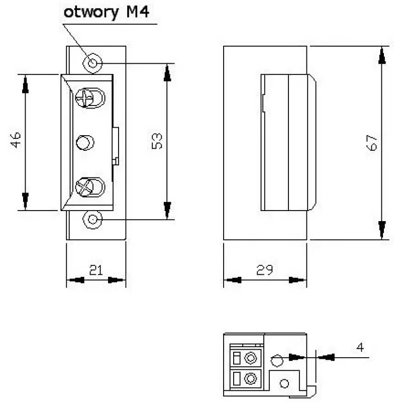 ELEKTRA-PLUS R4 symetryczny elektrozaczep z pamięcią, bez blokady