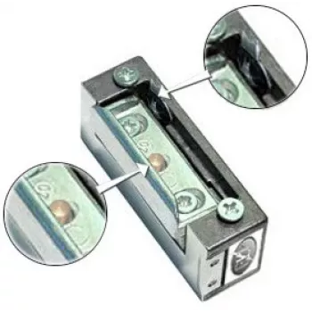ELEKTRA-PLUS R4-12.40 Elektryczny zamek do drzwi z pamięcią i blokadą, symetryczny, fail-secure, 10-24V AC/DC, siła trzymania 3000N