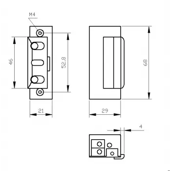 ELEKTRA-PLUS R4-24.20 Elektrozaczep z funkcją blokady 24V DC 3000N
