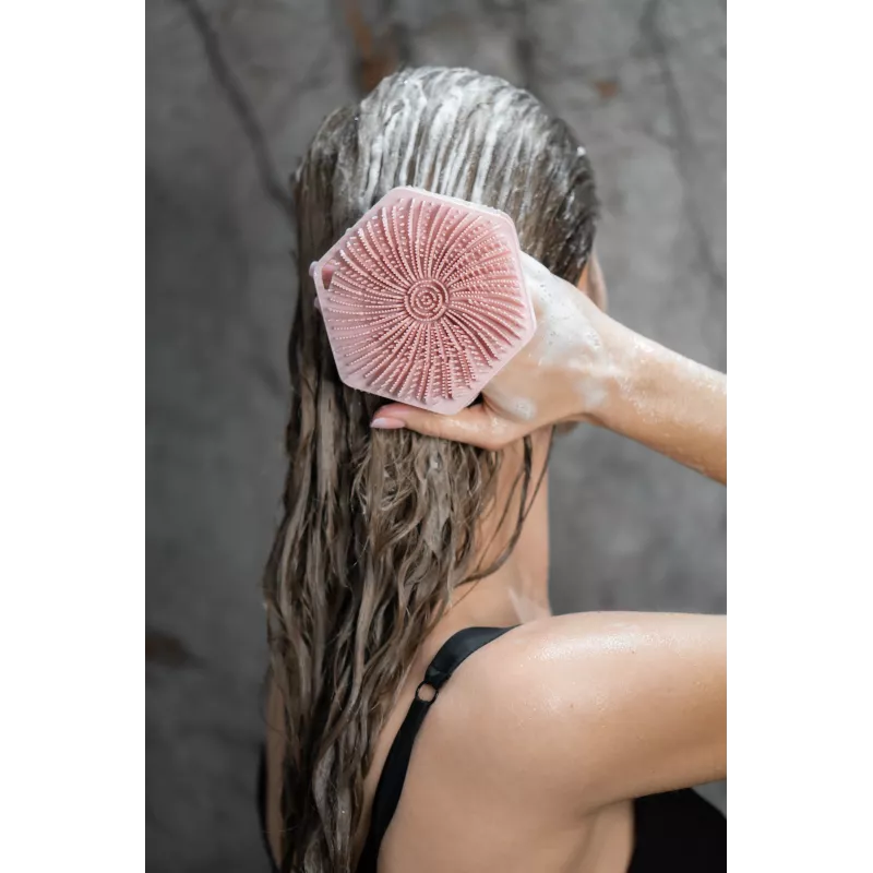 GLOV Bubble Burst 3-w-1 Silikonowy Peeling i Masażer do Ciała, Skóry Głowy i Pleców - Różowy