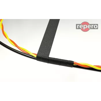 REPERO 734 Taśma izolacyjna bawełniana, czarna, 19mm x 25m