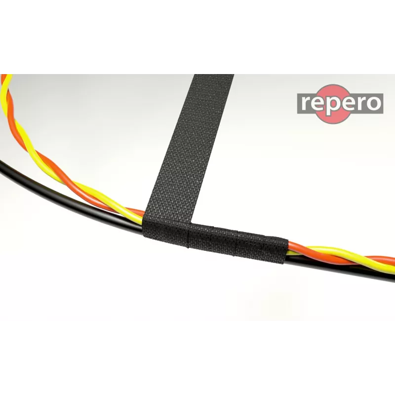 REPERO 734 Taśma izolacyjna bawełniana, czarna, 19mm x 25m