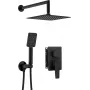 DEANTE Podtynkowy Zestaw Prysznicowy z Baterią BOX, Omnires Y Series, Matowa Czerń, Deszczownica Ø250 mm