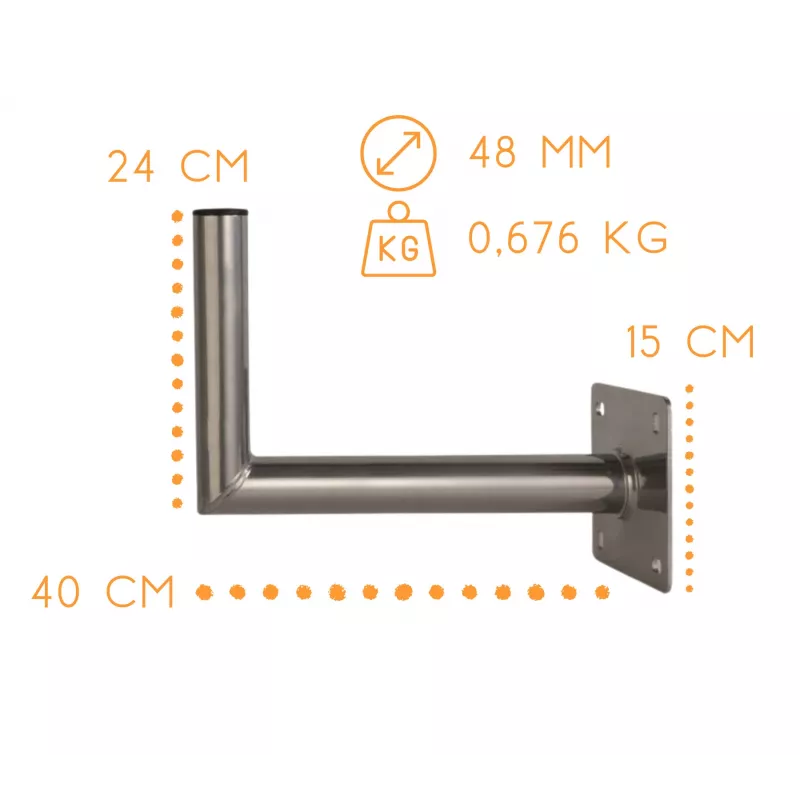CORAB USL-48/400AL Uchwyt ścienny kątowy 48mm 400mm Aluminium