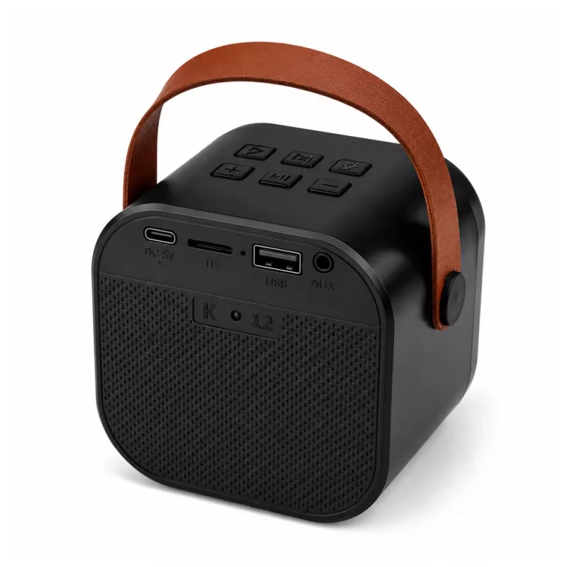 Zestaw karaoke LEAN z głośnikiem Bluetooth, dwoma mikrofonami, diodami LED, czarny