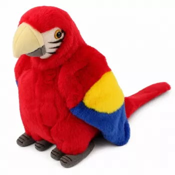 LEAN TOYS Pluszowa Papuga Ara Egzotyczny Ptak Mascot Przytulanka Czerwona 24 cm