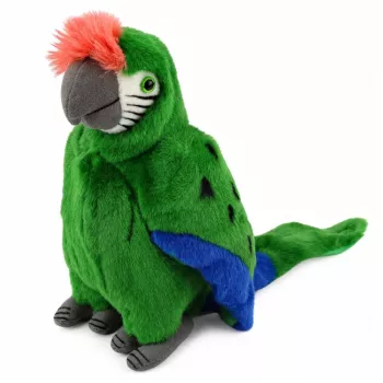 LEAN TOYS Pluszowa Papuga Ara Egzotyczny Ptak Mascot Przytulanka Zielona 24 cm