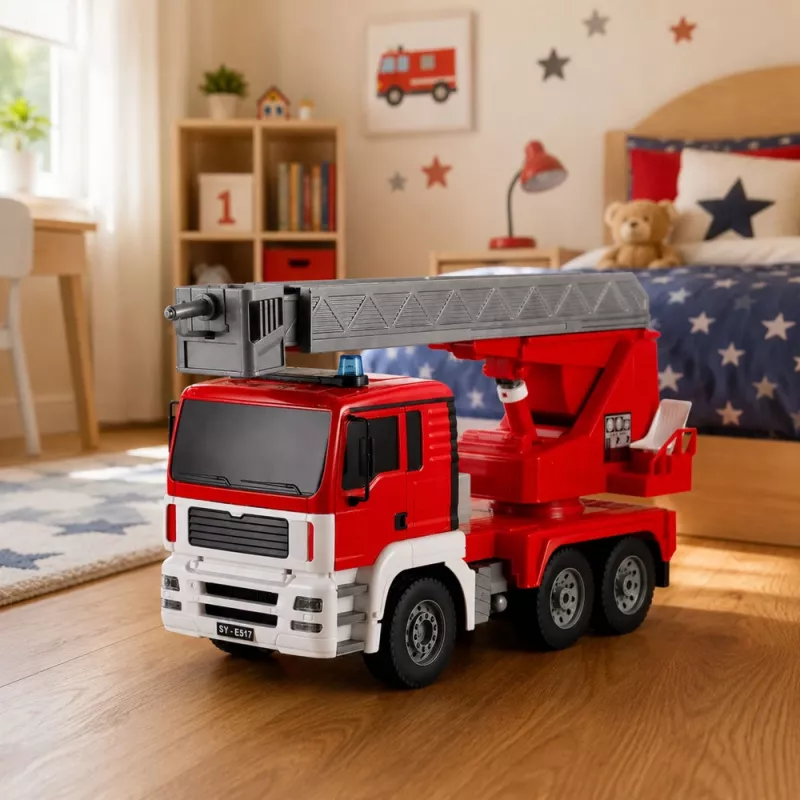 LEAN TOYS Wóz Strażacki z Obręczem 660°, Zdalnie Sterowany RC 1:20