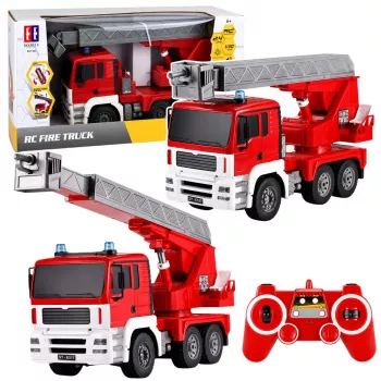 LEAN TOYS Wóz Strażacki z Obręczem 660°, Zdalnie Sterowany RC 1:20