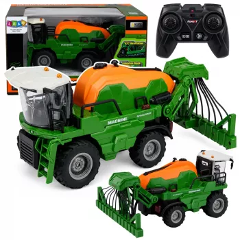 LEAN TOYS Kombajn Rolniczy z Opryskiwaczem Funkcja Spryskiwania Światła Dźwięki 1:24