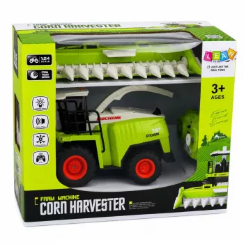 LEAN TOYS Zdalnie Sterowany Kombajn Kukurydziany z Światłami i Dźwiękami 1:24